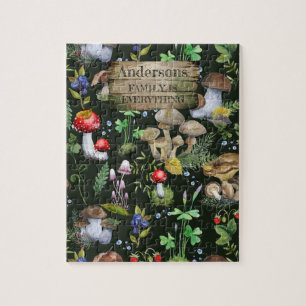 Woodland Mushrooms Green Planten Berry Family Gift Legpuzzel