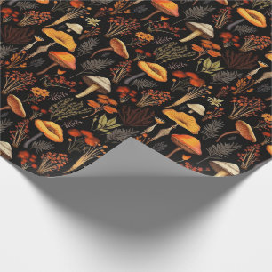 Woodland Mushrooms & Wildflowers Rustiek Cadeaupapier