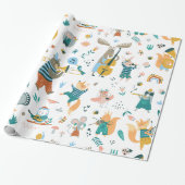 Woodland Music Band Cadeaupapier (Uitgerold)