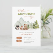 Woodland Nature Adventure Baby shower Invitation (Debout devant)