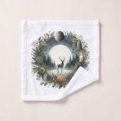 Woodland Nature Wildlife Deer Moon  (Gant de toilette)