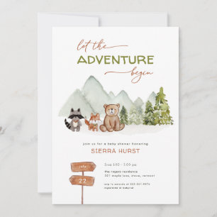 Woodland Natuur Adventure Baby shower Invitation Kaart