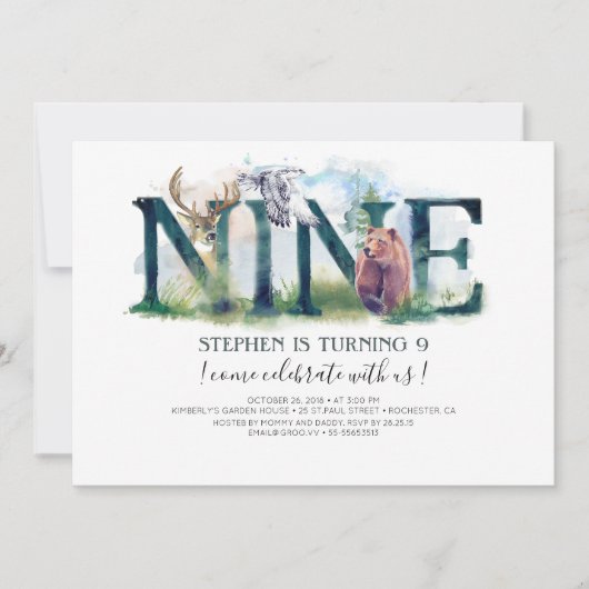 Woodland Neuf - 9e Invitation anniversaire (Devant)