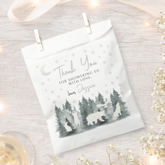 Woodland neural baby shower dank u gunst tassen bedankzakje (Geknipt)
