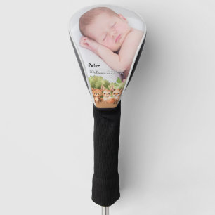 Woodland nieuwe vader baby jongen zoon golfheadcover