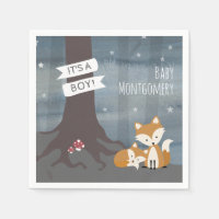 Woodland Night Fox Boy Baby shower