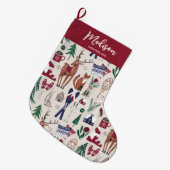 Woodland noords kerstdruk — alles-over-druk Grote Grote Kerstsok (Voorkant (Hangend))