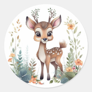 Woodland Nursery Fawn Ronde Sticker