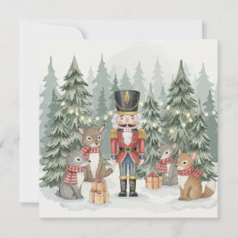Woodland Nutcracker Watercolor Christmas Card  Kaart