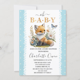 Woodland Oh Baby Fox Spring Boy Baby shower Kaart