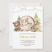 Woodland Oh Boy Baby shower Invitation (Devant)