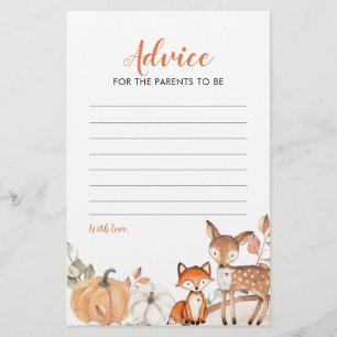 Woodland Oh Boy Citrouille Baby shower carte conse