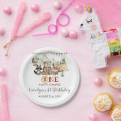 Woodland One Happy Camper eerste verjaardag Papieren Bordje (Feest)