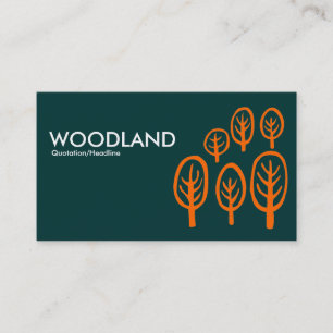 Woodland - Oranje op Dark Blauwgroen Groen Visitekaartje