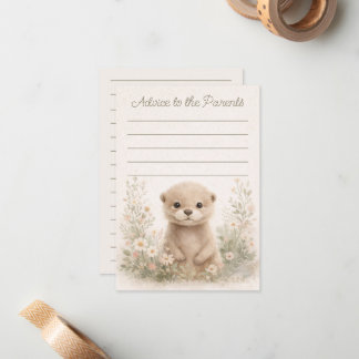 Woodland Otter Baby Shower Advice to Parents Cards Notitiekaartje