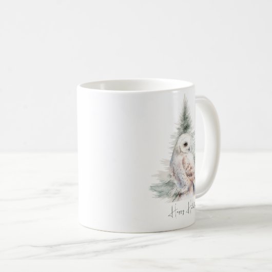 Woodland Owl Holiday Koffiemok (Voorkant rechts)