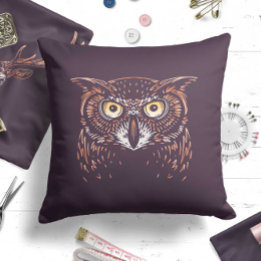 Woodland Owl Throw Pillow Gender Neutral Woodland Kussen