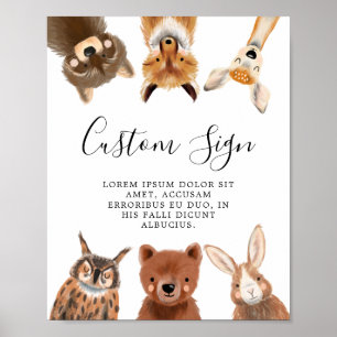 Woodland Party Aangepast teken Poster