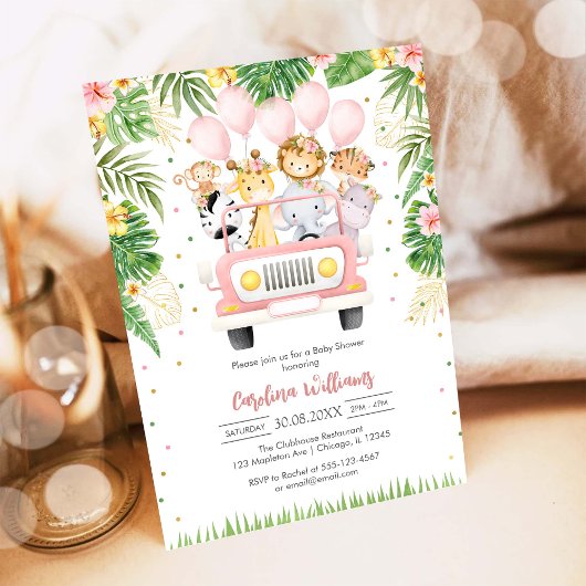 Woodland Party Animals Baby Shower Invitation
