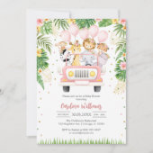Woodland Party Animals Baby Shower Invitation (Devant)