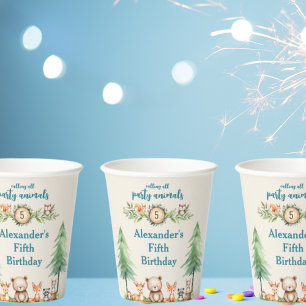 Woodland Party Animals Verjaardag Blue Party Papieren Bekers