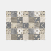 Woodland Patchwork Blanket in Tan en Grey Fleece Deken (Voorkant (Horizontaal))