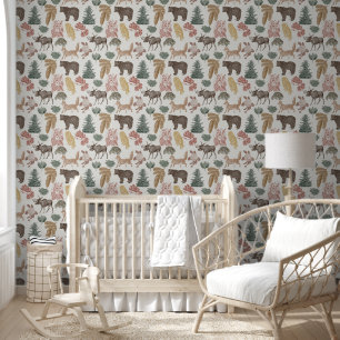  Woodland Pattern Gender Neutral Nursery Behang