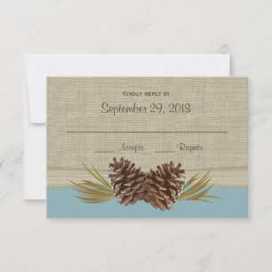 Woodland Pine cones Blue Response Kaart