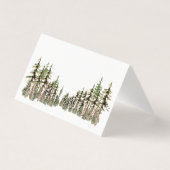 Woodland Pine Tree Forest Guest Seat Place Card Visitekaartjes (Voorkant)