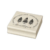 Woodland Pine Trees Script Naam & Retouradres Rubberstempel (Stempel)