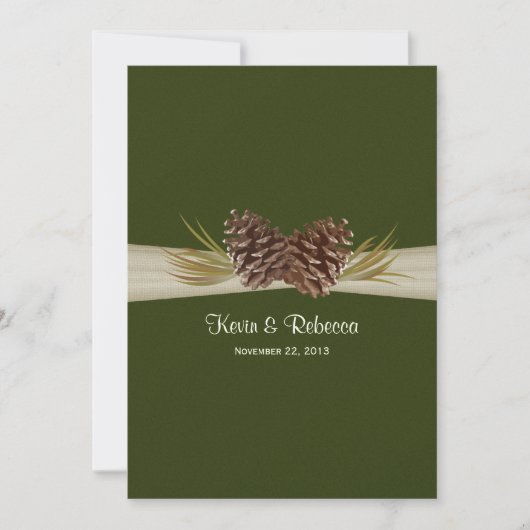 Woodland Pines bruiloft Kaart (Voorkant)