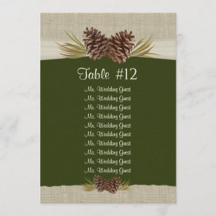 Woodland Pines Bruiloft Zittafel Plan Kaart