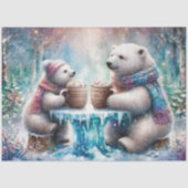 Woodland Polar Beren met Hot Chocolate Decoupage Tissuepapier (Voorkant)