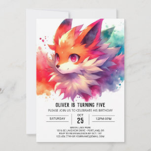 Woodland Printable Fox Verjaardag Kaart