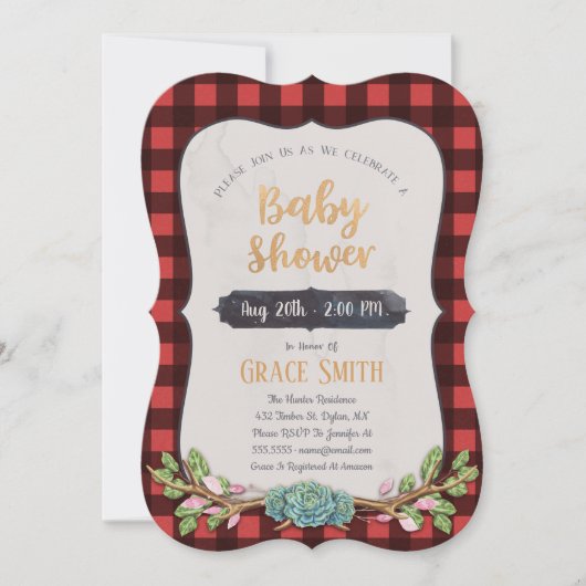 Woodland Pset Baby shower Invitation Kaart (Voorkant)
