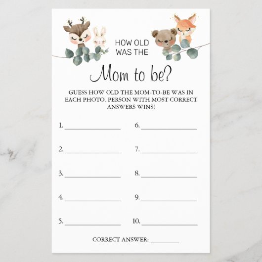 Woodland Raad eens hoe oud het was met een mams do Flyer (Voorkant)