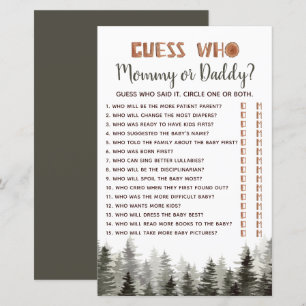 Woodland "Raad eens wie..." Baby shower game