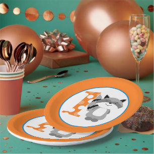 Woodland Raccoon 1st Birthday Boy Party Bord