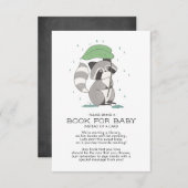 Woodland Raccoon Baby shower Boek voor Baby Kaart (Voorkant / Achterkant)
