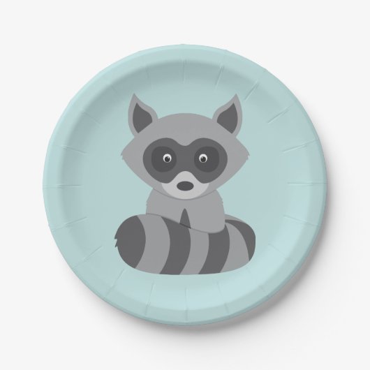 Woodland Raccoon Papieren Bordje (Voorkant)