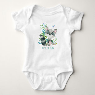 Woodland Raccoon Schattig gepersonaliseerd Romper