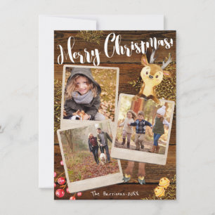 Woodland Reindeer   3-Gepersonaliseerde kerstdagen Feestdagenkaart