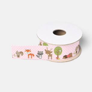 Woodland Ribbon roze Grosgrain Lint