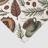 Woodland Roast: Rustic Coffee Gift Wrap Tissuepapier (Detail)