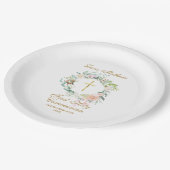 Woodland Roos Garland First Heilige Communie Papieren Bordje (Gekanteld)