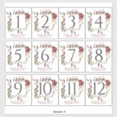 Woodland Roos Table Number Stickers (Vel)