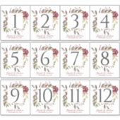 Woodland Roos Table Number Stickers (Voorkant)