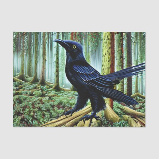 Woodland Rustic Black Raven Tissuepapier (Voorkant)