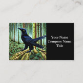 Woodland Rustic Black Raven Visitekaartje (Voorkant)