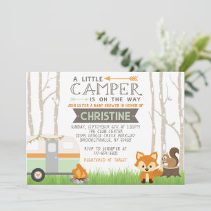 Woodland RV Camper Bos Dieren Baby shower Kaart